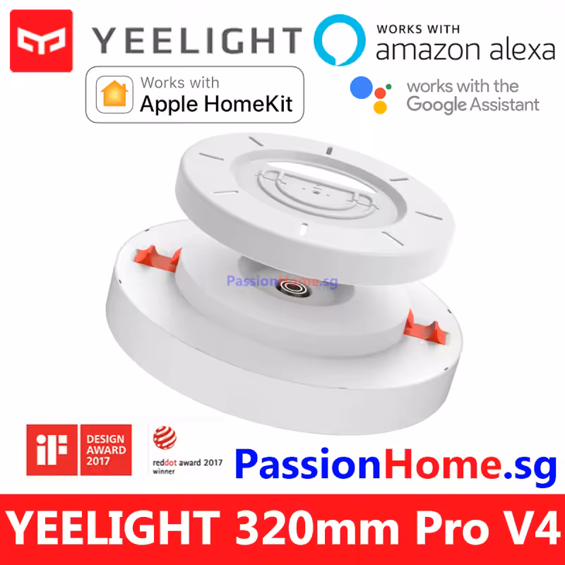 Yeelight LED Ceiling Light 320mm Pro V4 - Luna 23W - 1500 lumens - Works with Apple HomeKit 3 Yeelight LED Ceiling Light - Luna YLXD76YL 320mm Pro V4 PassionHome.sg (2 Years Official Warranty) 2