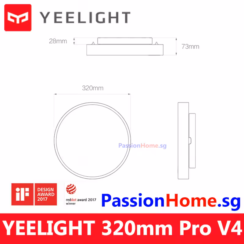 Yeelight LED Ceiling Light 320mm Pro V4 - Luna 23W - 1500 lumens - Works with Apple HomeKit 5 Yeelight LED Ceiling Light - Luna YLXD76YL 320mm Pro V4 PassionHome.sg (2 Years Official Warranty) 4