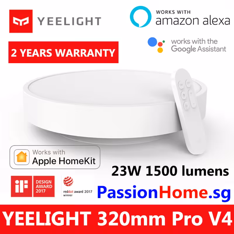 Yeelight LED Ceiling Light 320mm Pro V4 - Luna 23W - 1500 lumens - Works with Apple HomeKit 6 Yeelight LED Ceiling Light - Luna YLXD76YL 320mm Pro V4 PassionHome.sg (2 Years Official Warranty) 6