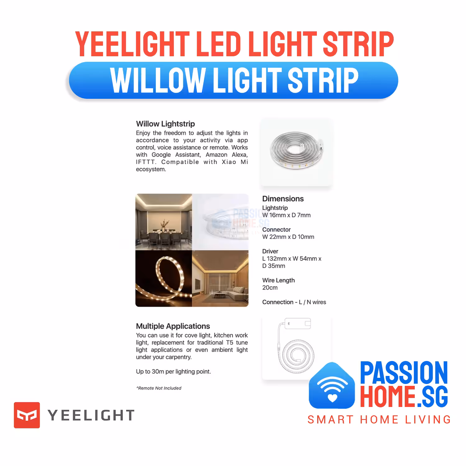 Yeelight Willow Light Strip 5 Yeelight Willow Light Strip-4W per meter-500 per meter-YLDD03YL_PassionHome_PassionHome.sg_6
