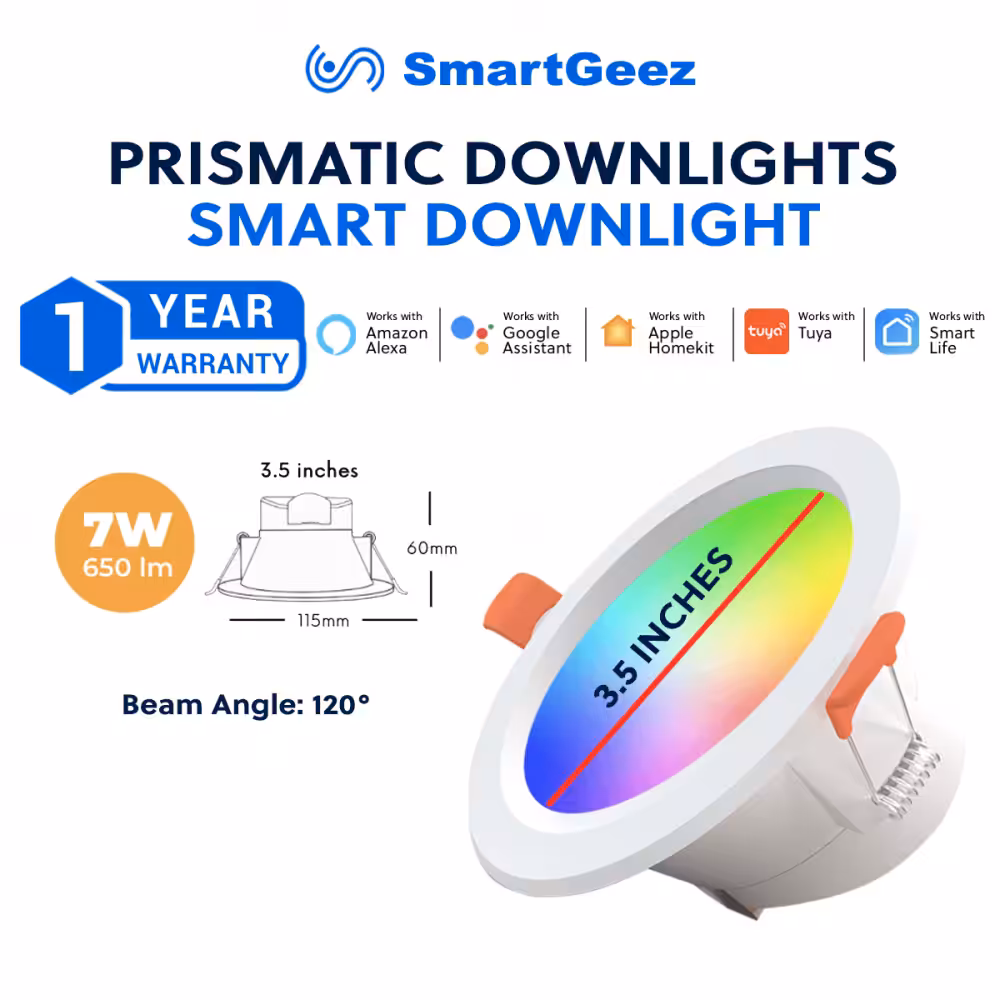 SmartGeez Zigbee Prismatic Downlights 7W 3.5-inches RGBWW 2 Prismatic Downlights_7W_3.5inches copy