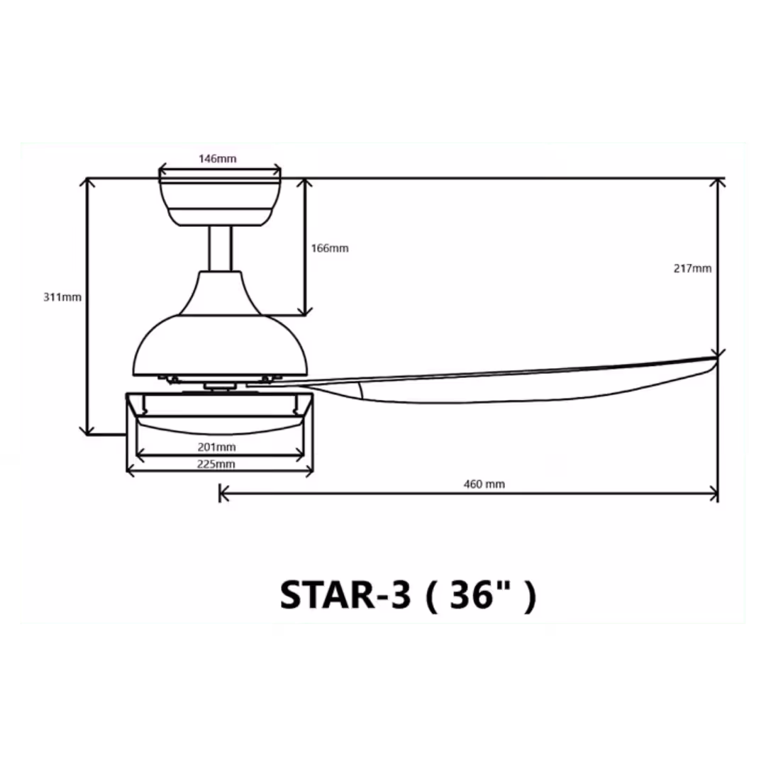 Bestar BS 900 Ceiling Fan (Discontinued) 6 Bestar BS 900 Ceiling Fan 36 inch