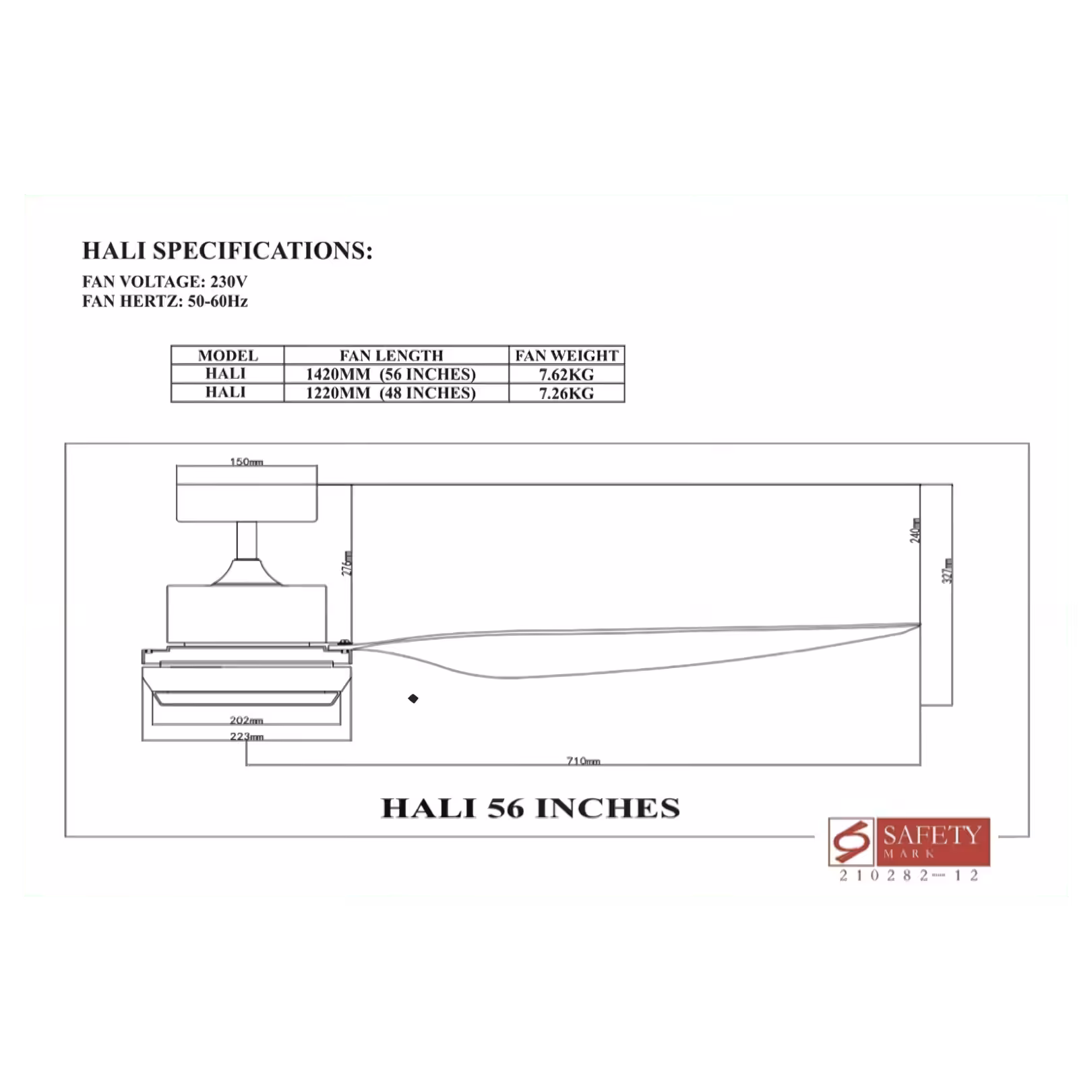 Bestar Hali Ceiling Fan 6 Bestar Hali Ceiling Fan Size