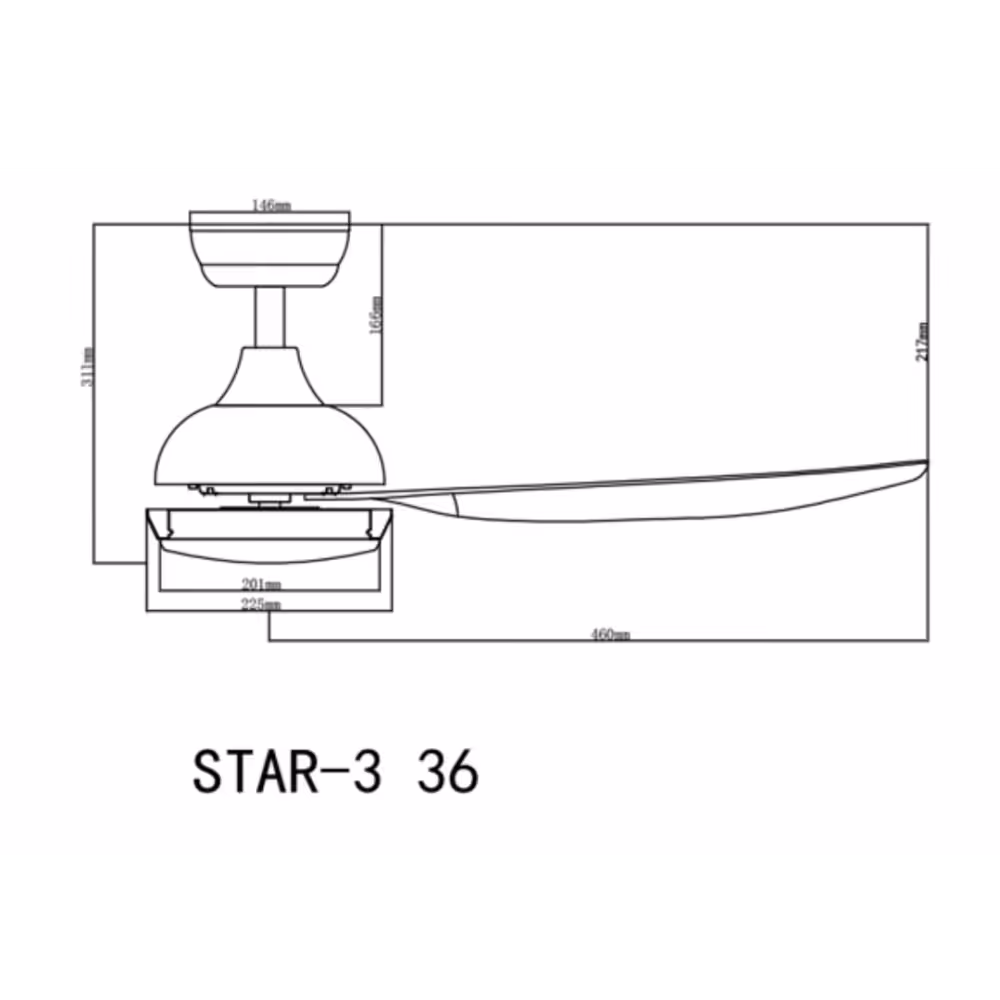 Bestar Star 3 Ceiling Fan 11 Bestar Star 3 Ceiling Fan 36 inch