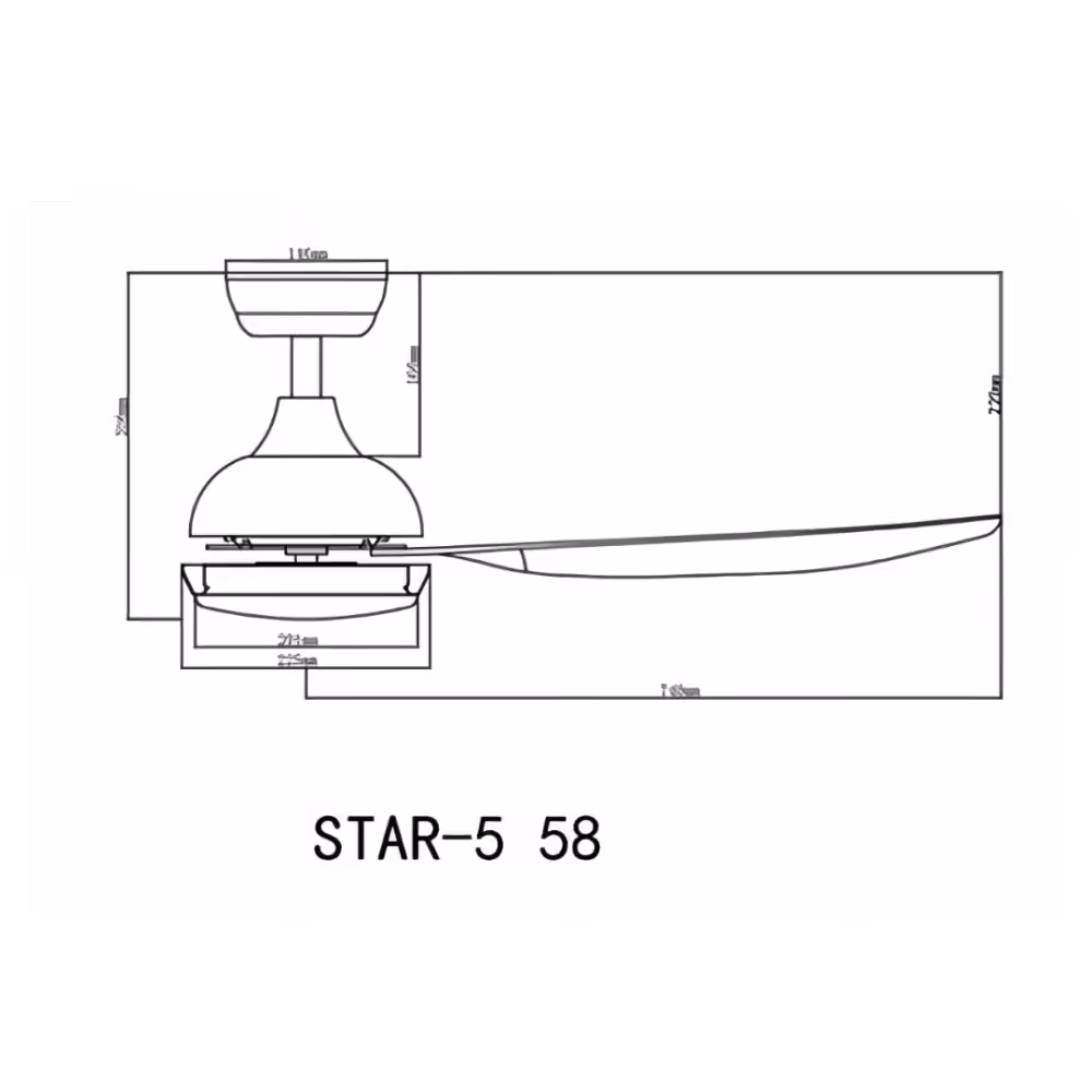 Bestar Star 5 Ceiling Fan 58 inches