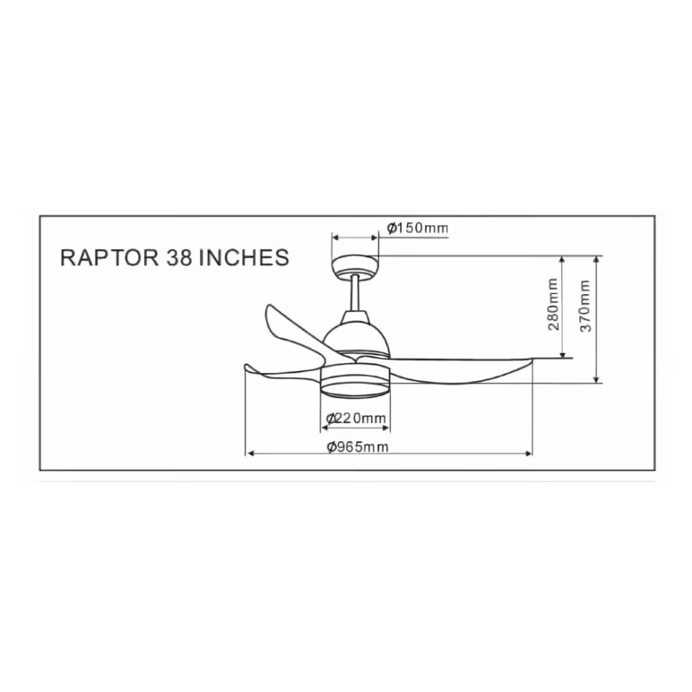 Bestar Raptor Ceiling Fan 38 inch