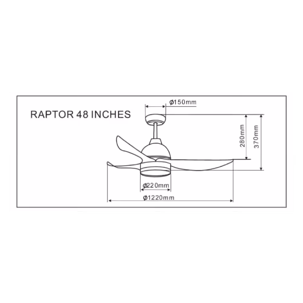 Bestar Raptor Ceiling Fan 48 Inch