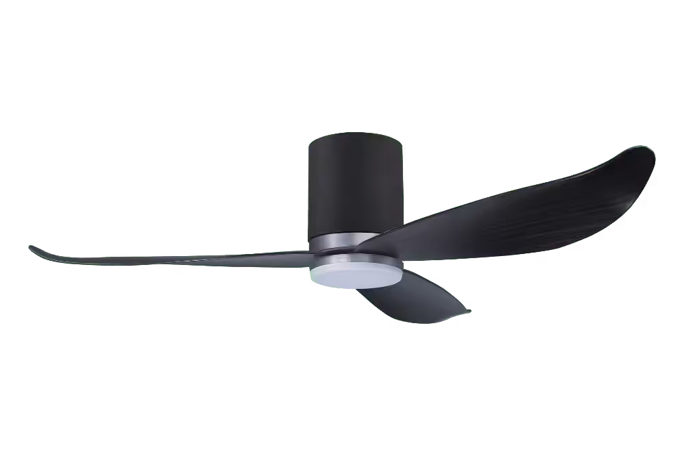 Point One Technology Gust Blade 01 VSPEC IV Smart Ceiling Fan 80 Gust Blade 01 VSPEC III Point One PassionHome.sg Aluminum Silver Casing and Carbon Black Cylinder with Ash Blades with Lightkit