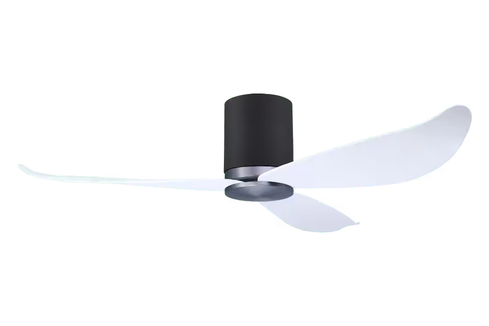 Point One Technology Gust Blade 01 VSPEC IV Smart Ceiling Fan 75 Gust Blade 01 VSPEC III Point One PassionHome.sg Aluminum Silver Casing and Carbon Black Cylinder with Polar White Blades no Lightkit