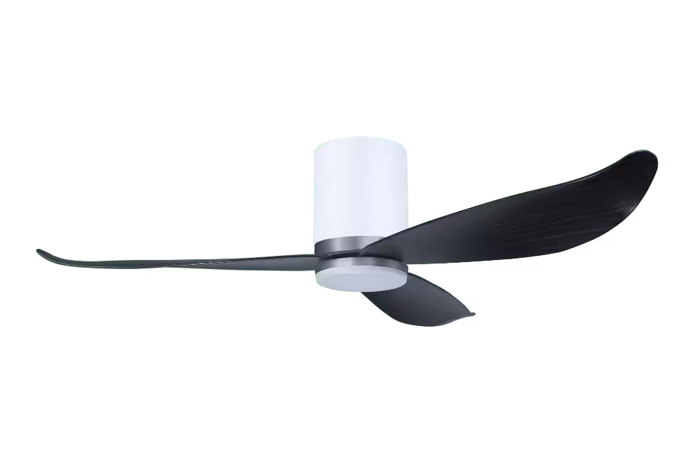 Point One Technology Gust Blade 01 VSPEC IV Smart Ceiling Fan 70 Gust Blade 01 VSPEC III Point One PassionHome.sg Aluminum Silver Casing and Polar White Cylinder with Ash Blades with Lightkit