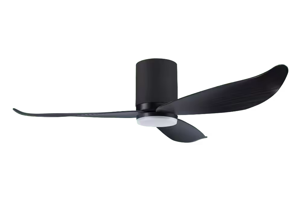 Point One Technology Gust Blade 01 VSPEC IV Smart Ceiling Fan 60 Gust Blade 01 VSPEC III Point One PassionHome.sg Carbon Black Casing and Carbon Black Cylinder with Ash Blades with Lightkit