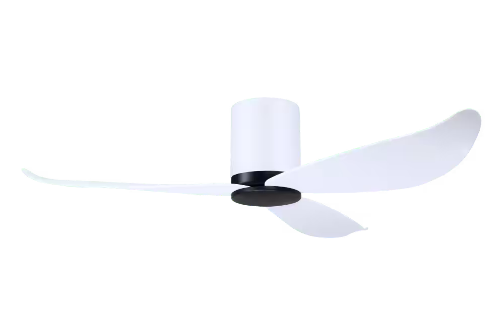 Point One Technology Gust Blade 01 VSPEC IV Smart Ceiling Fan 45 Gust Blade 01 VSPEC III Point One PassionHome.sg Carbon Black Casing and Polar White Cylinder with Polar White Blades no Lightkit