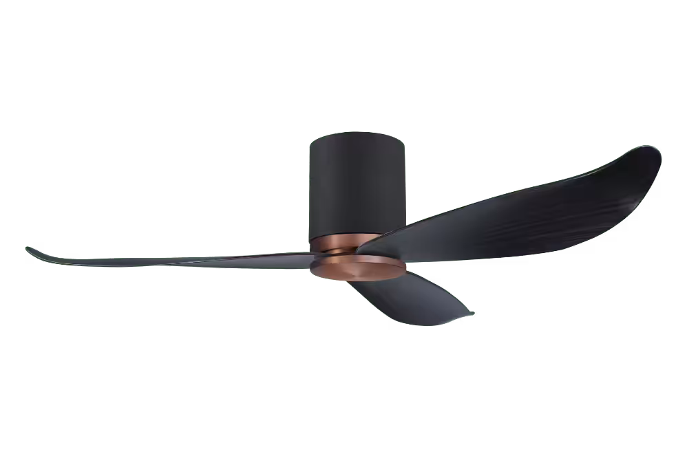 Point One Technology Gust Blade 01 VSPEC IV Smart Ceiling Fan 41 Gust Blade 01 VSPEC III Point One PassionHome.sg Copper Bronze Casing and Carbon Black Cylinder with Ash Blades no Lightkit