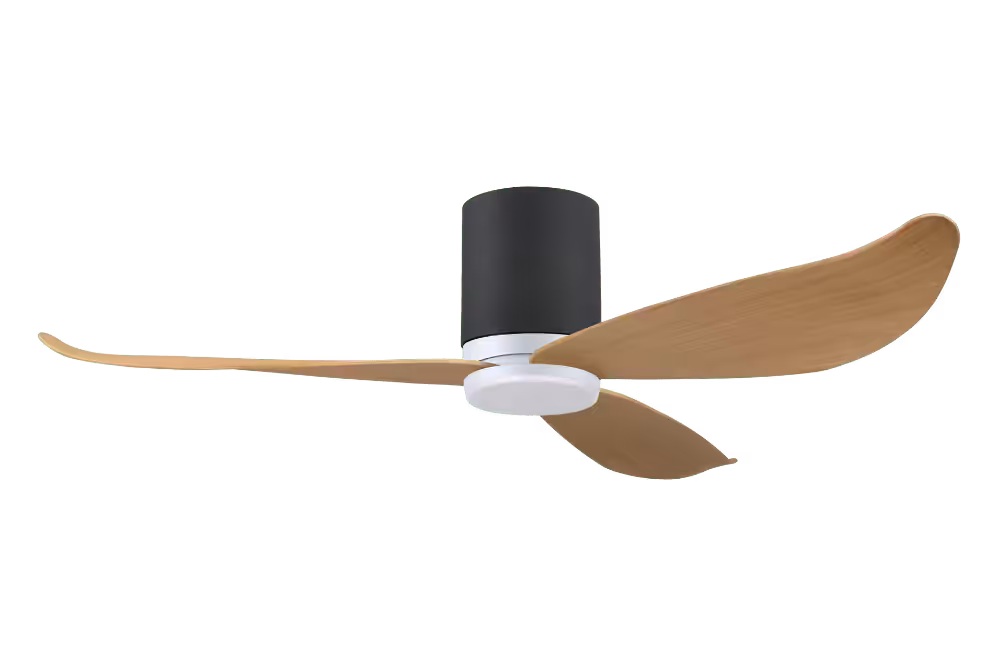 Point One Technology Gust Blade 01 VSPEC IV Smart Ceiling Fan 13 Gust Blade 01 VSPEC III Point One PassionHome.sg Polar White Casing and Carbon Black Cylinder with Timber Blades with Lightkit