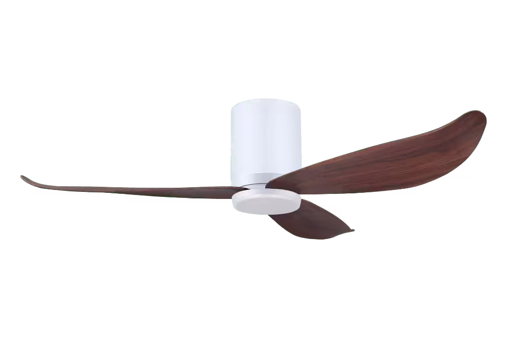 Point One Technology Gust Blade 01 VSPEC IV Smart Ceiling Fan 7 Gust Blade 01 VSPEC III Point One PassionHome.sg Polar White Casing and Polar White Cylinder with Cherrywood Blades with Lightkit