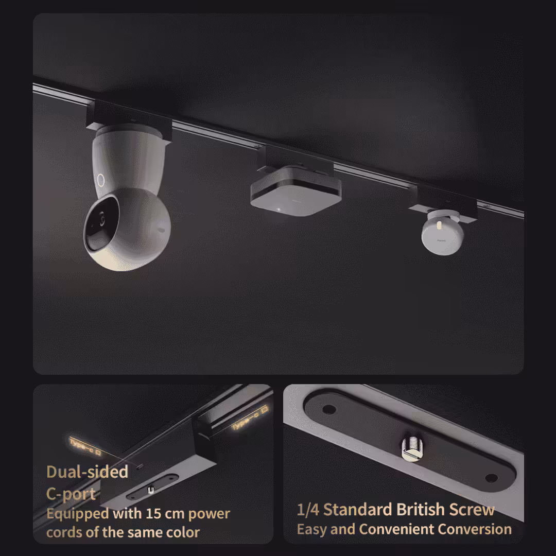 Aqara V1 Magnetic Track Ultra Thin Surface Mounted 1m Grey Black - Global Edition 23 Aqara V1 Magnetic Track Lights PassionHome.sg IoT