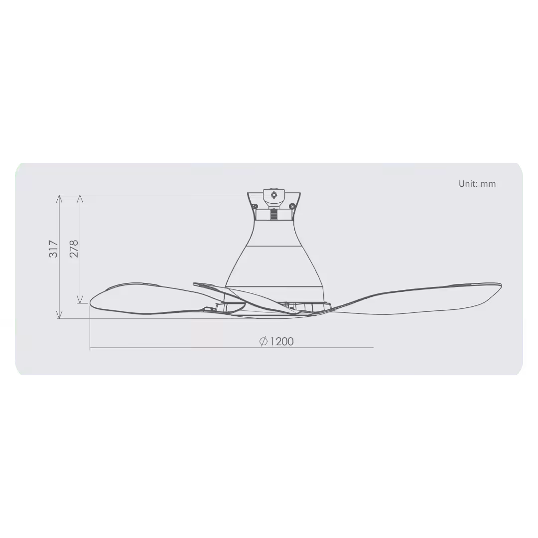 KDK Ceiling Fan Airy E48HP Wi-Fi with Smart Control 4 KDK Ceiling Fan Airy E48HP Wi-Fi with Smart Control Dimensions