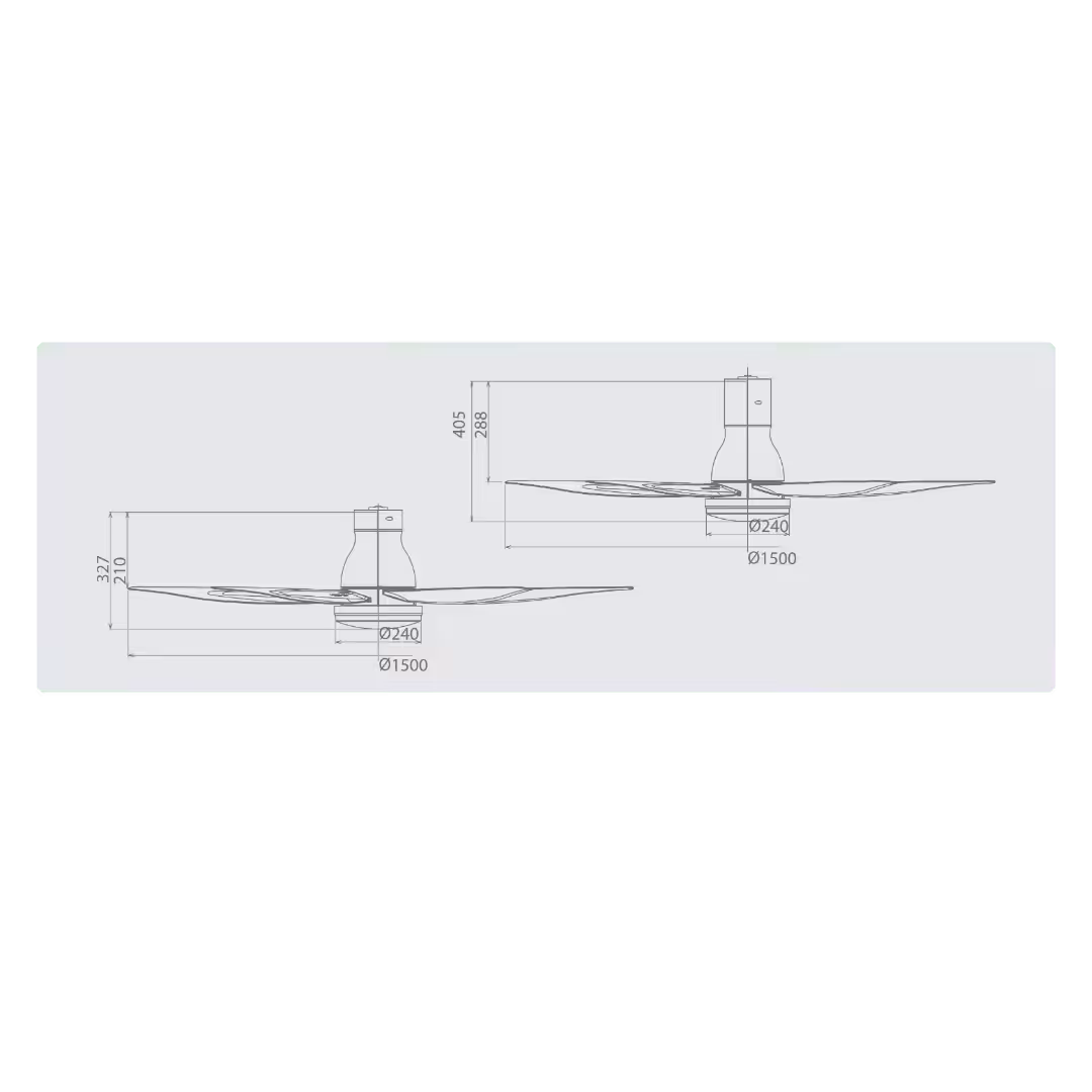 KDK Ceiling Fan U60FW with LED Light 4 KDK Ceiling Fan U60FW with LED Light Dimensions