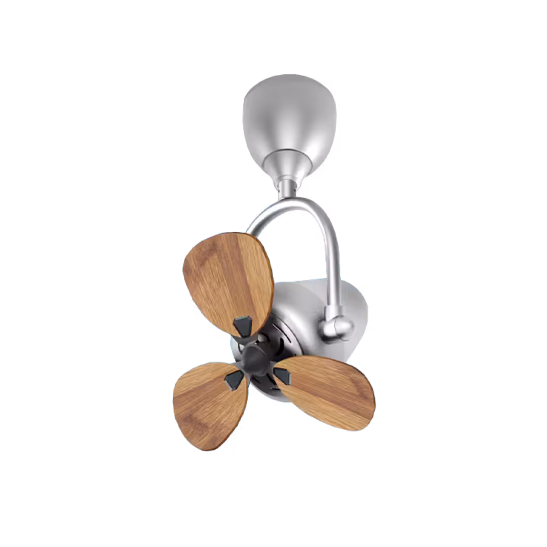 Alaska ESKYE 15-inch Corner DC Ceiling Fan (Smart) 2 ESKYE 15-inch Corner DC Ceiling Fan Silver Parquet Wood
