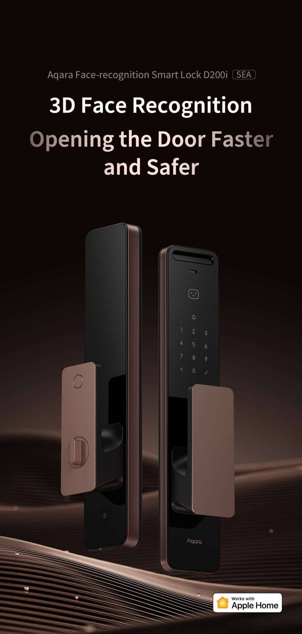 Aqara Smart Door Lock D200i premium mortise smart lock with 3D face recognition for HDB and condo main doors model ML-D01D