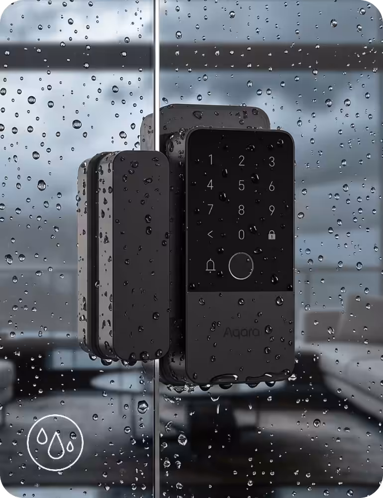 Aqara Smart Glass Door Lock U500 — with Installation 6 Aqara Smart Glass Door Lock U500 — reinforced bolts and through-lock cylinder for security